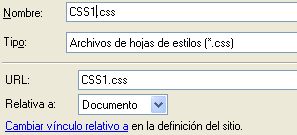 opciones dreamweaver