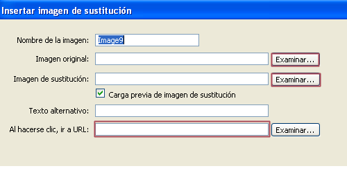 imagen de sustitucion dreamweaver